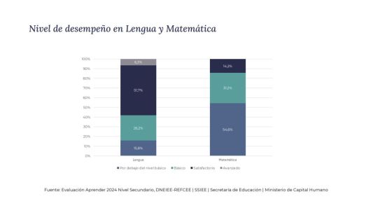 Aprender 2024 muestra que el 85% de los estudiantes no alcanzó el nivel básico en Matemática