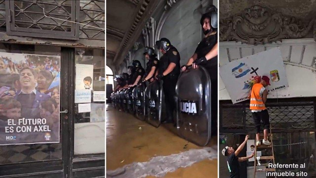 Jorge Macri desalojó un edificio que tenía carteles K: «Vayan al Conurbano si quieren okupar»