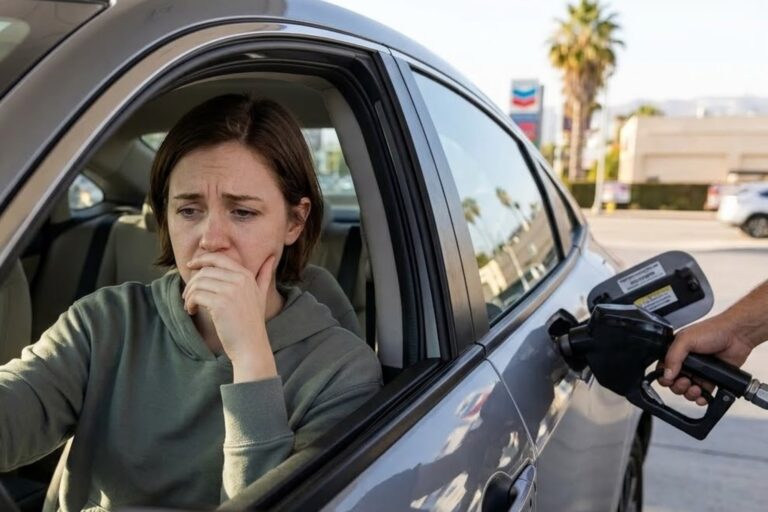 Gráfico o imagen mostrando la evolución del precio de la gasolina en una bomba de combustible.