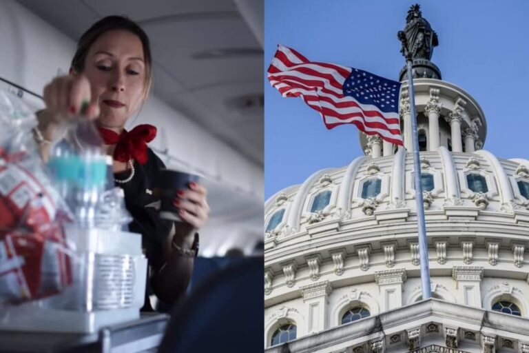 Kaela Berg, azafata de Delta y candidata al Congreso de EE.UU., sonriendo.
