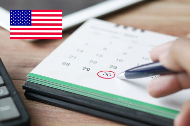 Calendario destacando los feriados federales de Estados Unidos para el año 2026