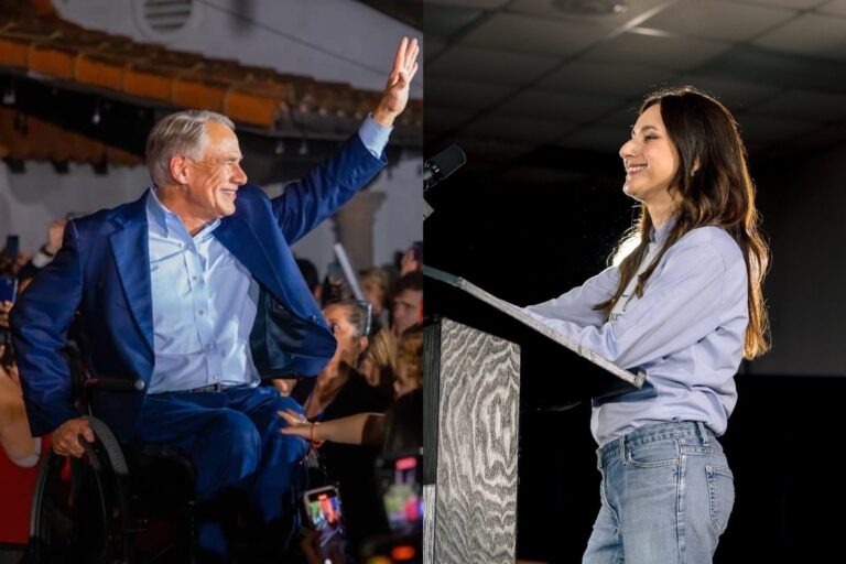 Gráfico de encuestas electorales en Texas con los candidatos Greg Abbott y Gina Hinojosa