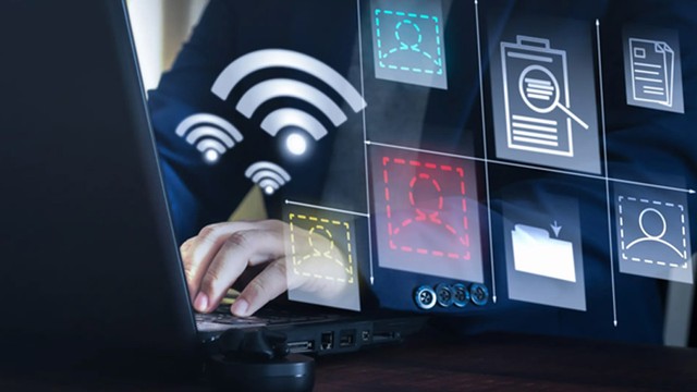 Gráfico conceptual que representa la integración de inteligencia artificial en redes de telecomunicaciones.