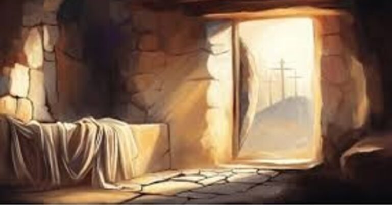 Personas intercambiando saludos durante la época de Pascua. Representación de la tradición.